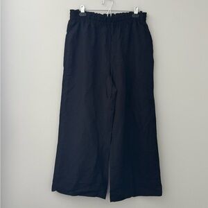 H&M Women's Black Wide-Leg linen pants